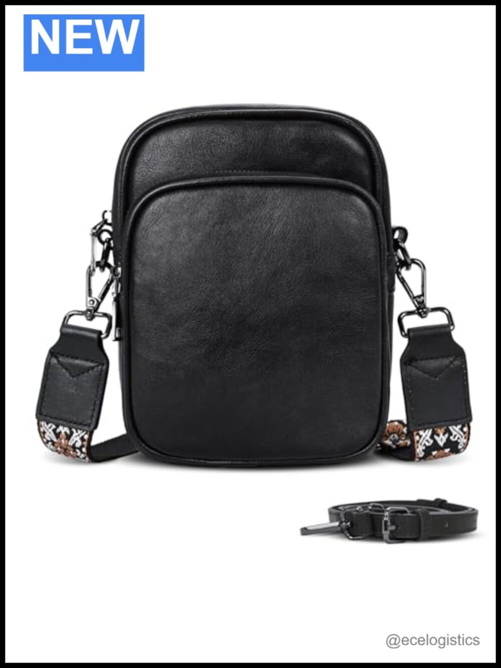 Small Leather Crossbody Bag RFID Phone Purse with Card Slots Adjustable Straps